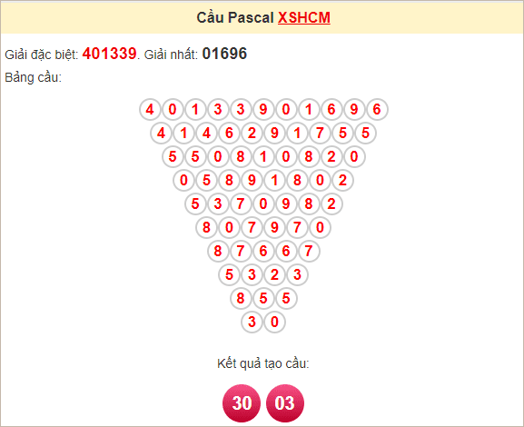 Soi cầu Pascal HCM ngày 28/12/2024